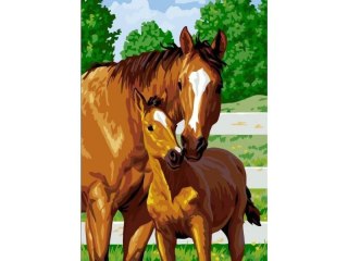 HAFT DIAMENTOWY, OBRAZ, MOZAIKA DIAMENTOWA DIAMOND PAINTING, UROCZY ŹREBAK 30X40CM
