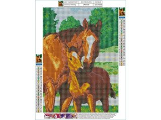 HAFT DIAMENTOWY, OBRAZ, MOZAIKA DIAMENTOWA DIAMOND PAINTING, UROCZY ŹREBAK 30X40CM