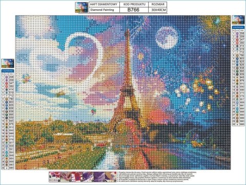 HAFT DIAMENTOWY, OBRAZ, MOZAIKA DIAMENTOWA DIAMOND PAINTING, WIEŻA EIFFLA NOC I DZIEŃ PARYŻ 40X30CM HAFT DIAMENTOWY, OBRAZ, MOZAIKA DIAMENTOWA DIAMOND PAINTING, WIEŻA EIFFLA NOC I DZIEŃ PARYŻ 40X30CM