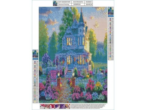HAFT DIAMENTOWY, OBRAZ, MOZAIKA DIAMENTOWA DIAMOND PAINTING, WILLA Z OGRODEM 30X40CM HAFT DIAMENTOWY, OBRAZ, MOZAIKA DIAMENTOWA DIAMOND PAINTING, WILLA Z OGRODEM 30X40CM