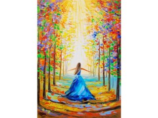 OBRAZ MALOWANIE PO NUMERACH RAMA 40X50CM KWIECISTA ALEJA