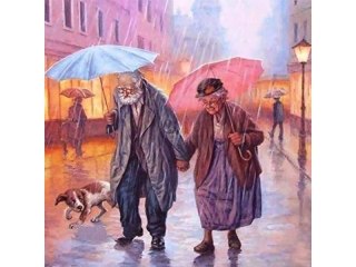 OBRAZ MALOWANIE PO NUMERACH RAMA 45X45CM SPACER W DESZCZU