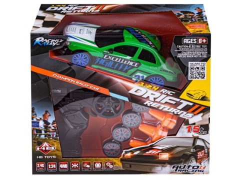 SAMOCHÓD DO DRIFTU, AUTO RC DRIFT 1:24 2,4 GHZ 4WD ZIELONY