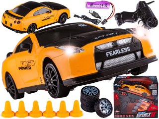 SAMOCHÓD DO DRIFTU, AUTO RC DRIFT 1:24 2,4 GHZ 4WD ŻÓŁTY