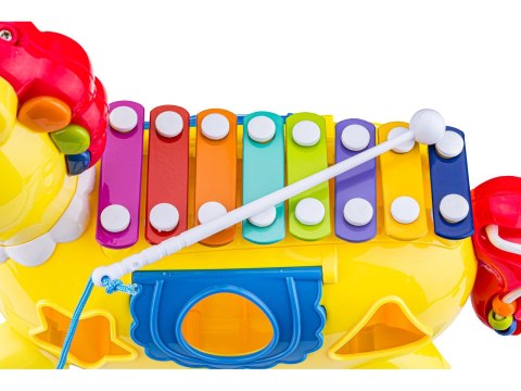 EDUKACYJNY KONIK NA BIEGUNACH INTERAKTYWNY SORTER, CYMBAŁKI, KLOCKI, MELODIE