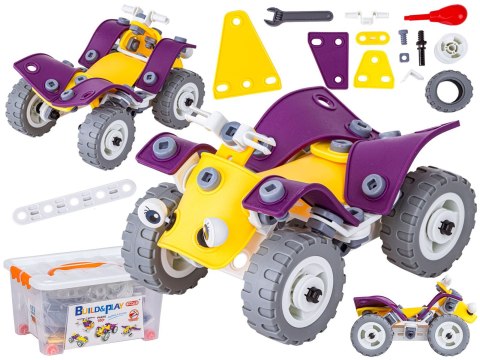 KLOCKI ELASTYCZNE, KONSTRUKCYJNE 100 EL. FORMUŁA 1, QUAD, HELIKOPTER, SAMOLOT DO ROZKRĘCANIA I SKRĘCANIA 4W1