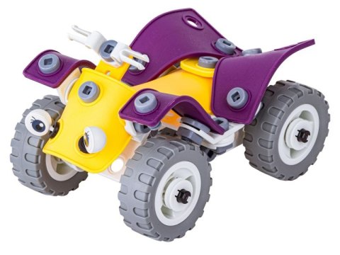 KLOCKI ELASTYCZNE, KONSTRUKCYJNE 100 EL. FORMUŁA 1, QUAD, HELIKOPTER, SAMOLOT DO ROZKRĘCANIA I SKRĘCANIA 4W1