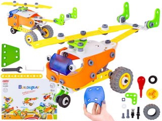 KLOCKI ELASTYCZNE, KONSTRUKCYJNE 164 EL. AUTO, QUAD, HELIKOPTER, SAMOLOT, ROBOT DO ROZKRĘCANIA I SKRĘCANIA 5W1