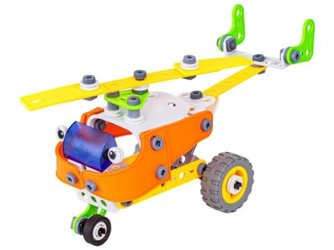 KLOCKI ELASTYCZNE, KONSTRUKCYJNE 164 EL. AUTO, QUAD, HELIKOPTER, SAMOLOT, ROBOT DO ROZKRĘCANIA I SKRĘCANIA 5W1
