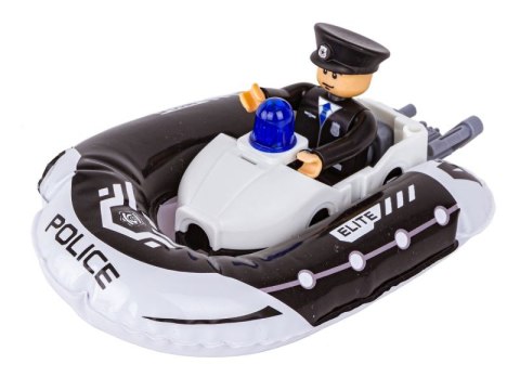 KLOCKI KONSTRUKCYJNE 161 EL. POLICJA, ZESTAW POLICYJNY, MOTOCYKL, PONTON, SAMOCHÓD DO ROZKRĘCANIA I SKRĘCANIA 8W1