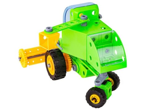 KLOCKI KONSTRUKCYJNE ZESTAW ROLNIKA, FARMERA 153 EL. POJAZDY ROLNICZE, KOMBAJN, STODOŁA, TRAKTOR DO ROZKRĘCANIA I SKRĘCANIA 8W1