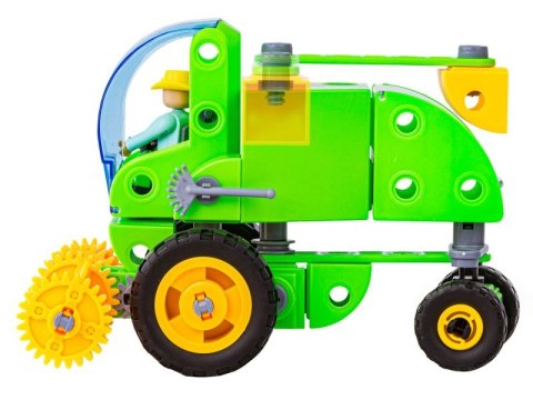 KLOCKI KONSTRUKCYJNE ZESTAW ROLNIKA, FARMERA 153 EL. POJAZDY ROLNICZE, KOMBAJN, STODOŁA, TRAKTOR DO ROZKRĘCANIA I SKRĘCANIA 8W1