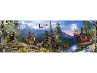 DUŻY HAFT DIAMENTOWY, OBRAZ, MOZAIKA DIAMENTOWA DIAMOND PAINTING PANORAMA GÓR 120X40CM