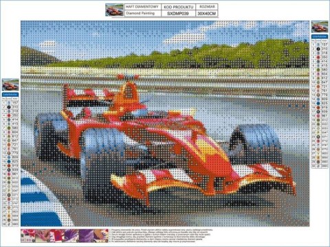 HAFT DIAMENTOWY, OBRAZ, MOZAIKA DIAMENTOWA DIAMOND PAINTING, AUTO FORMUŁA 1 40X30CM HAFT DIAMENTOWY, OBRAZ, MOZAIKA DIAMENTOWA DIAMOND PAINTING, AUTO FORMUŁA 1 40X30CM