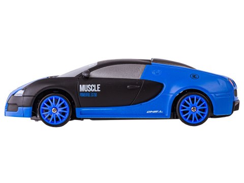 SAMOCHÓD DO DRIFTU, AUTO RC DRIFT 1:24 2,4 GHZ 4WD CZARNO-NIEBIESKIE BUGATTI