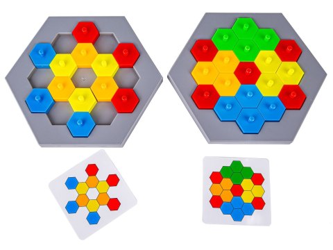 EDUKACYJNA GRA LOGICZNA NA REFLEKS KARTY, UKŁADANKA "PUZZLE CHESSBOARD" KLOCKI + 30 KART