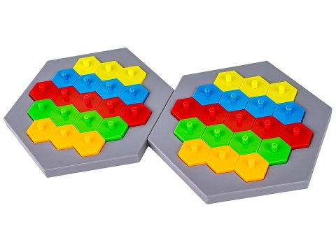 EDUKACYJNA GRA LOGICZNA NA REFLEKS KARTY, UKŁADANKA "PUZZLE CHESSBOARD" KLOCKI + 30 KART