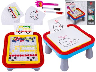 EDUKACYJNA TABLICA MAGNETYCZNA, ZMAZYWALNA 2W1 + DŁUGOPIS