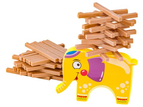 EDUKACYJNA GRA ZRĘCZNOŚCIOWA "STACK GAME", ZBUDUJ WIEŻĘ, UKŁADANKA, KLOCKI + SŁOŃ