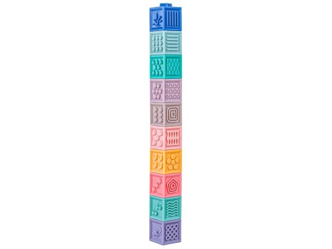 EDUKACYJNY ZESTAW KLOCKÓW DLA MALUCHA, MIĘKKIE KLOCKI, CYFERKI, FIGURY GEOMETRYCZNE, KSZTAŁTY, WIEŻA 23 SZTUKI