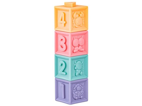 EDUKACYJNY ZESTAW KLOCKÓW DLA MALUCHA, MIĘKKIE KLOCKI ZWIERZĘTA, FIGURY GEOMETRYCZNE, CYFRY 12 SZTUK