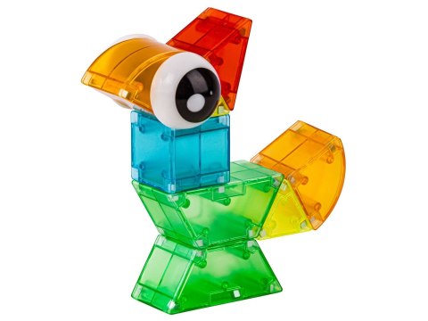 KLOCKI MAGNETYCZNE, KONSTRUKCYJNE, ŚWIECĄCE ELEMENTY, FIGURY 3D 64 EL.