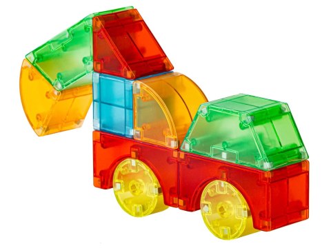 KLOCKI MAGNETYCZNE, KONSTRUKCYJNE, ŚWIECĄCE ELEMENTY, FIGURY 3D 64 EL.