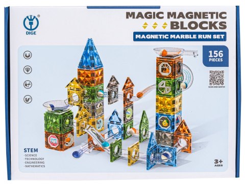 KLOCKI MAGNETYCZNE KONSTRUKCYJNE TOR KULKOWY 156 EL. KULODROM