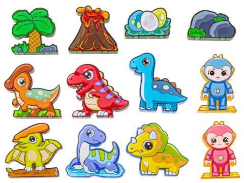 KONSTRUKCYJNE KLOCKI MAGNETYCZNE PARK DINOZAURÓW 116 EL.