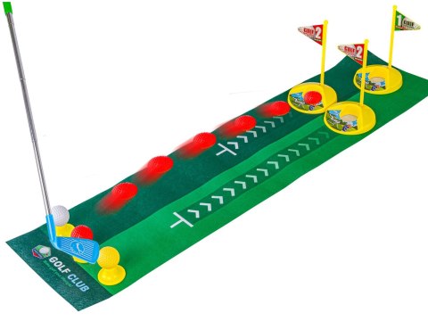 MINI GOLF, ZESTAW DLA DZIECI DO GRY W MINI GOLFA, PLANSZA + KIJE + AKCESORIA