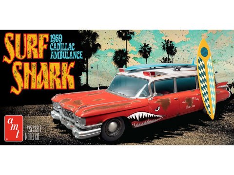 MODEL PLASTIKOWY - SAMOCHÓD 1:25 SURF SHARK 1959 CADILLAC AMBULANCE