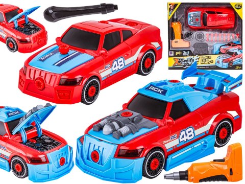 SPORTOWY SAMOCHÓD DO ROZKRĘCANIA I SKRĘCANIA 2W1 TUNING + WKRĘTARKA