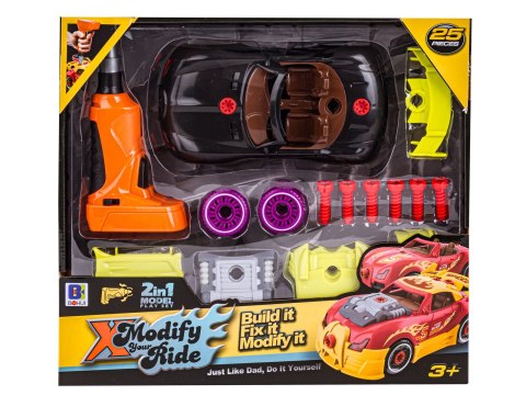 SPORTOWY SAMOCHÓD DO ROZKRĘCANIA I SKRĘCANIA 2W1 TUNING + WKRĘTARKA
